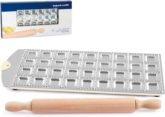 Forma per pane 36 rotoli quadrati in alluminio con impastatrice