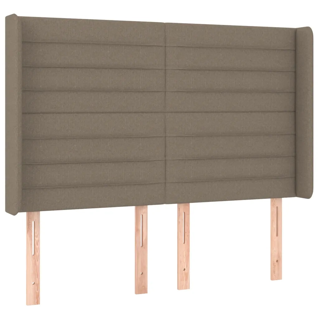 Letto a Molle con Materasso e LED Tortora 140x200 cm in Tessuto