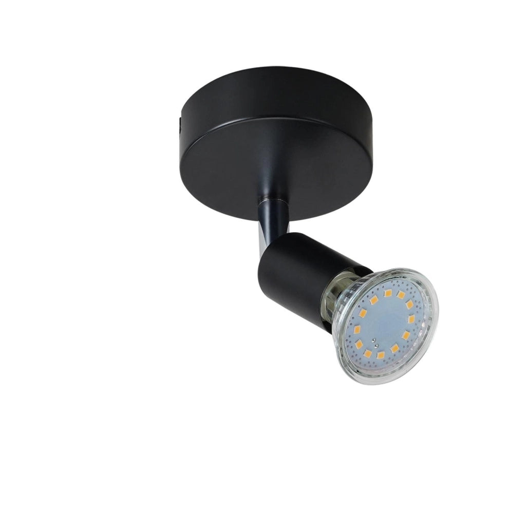 ZMH Faretto da soffitto neri GU10 rotanti 350° paralume metallo tessuto max 40W per interni