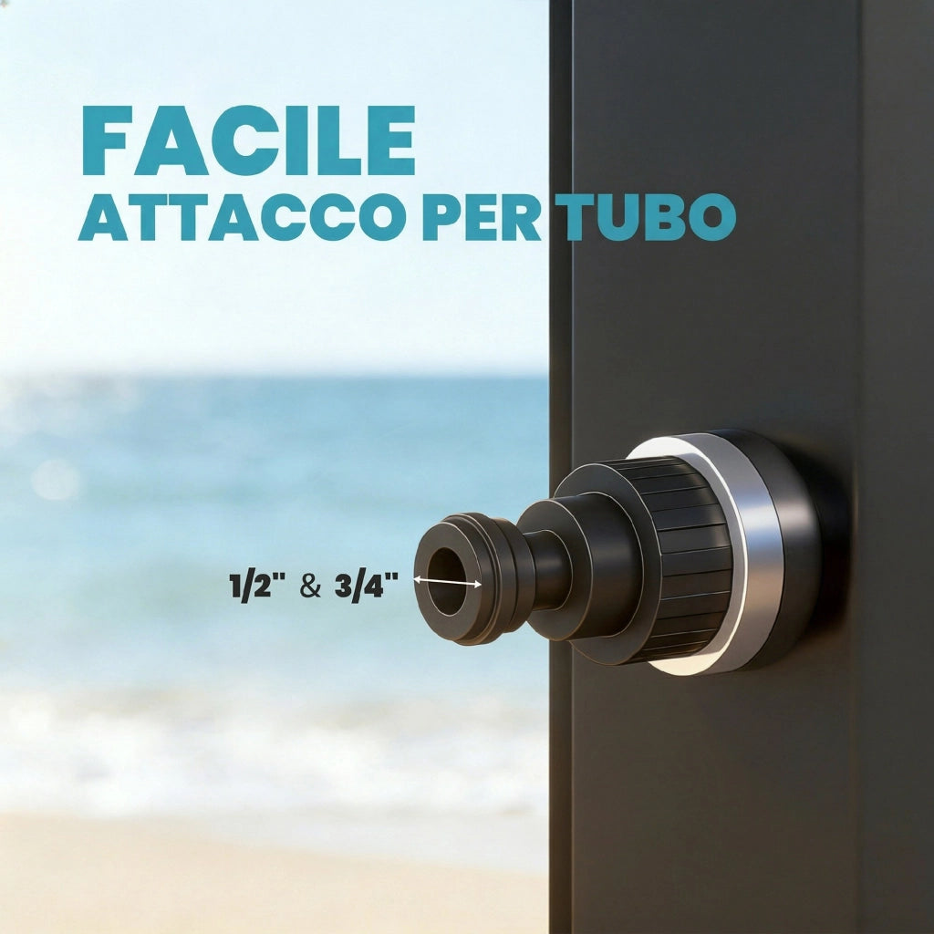 Doccia Solare 60L, Doccia da Giardino Esterno con 2 Soffioni Riscaldata