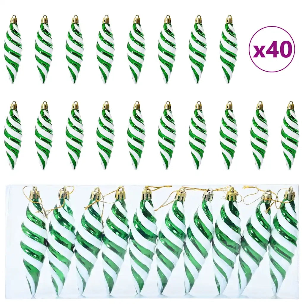 Palla a spirale di Natale 40 pcs Verde Plastica 42018902
