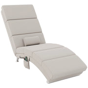 Poltrona relax massaggiante e riscaldata con poggiapiedi ¨C zephmum ¨C tessuto effetto lino crema
