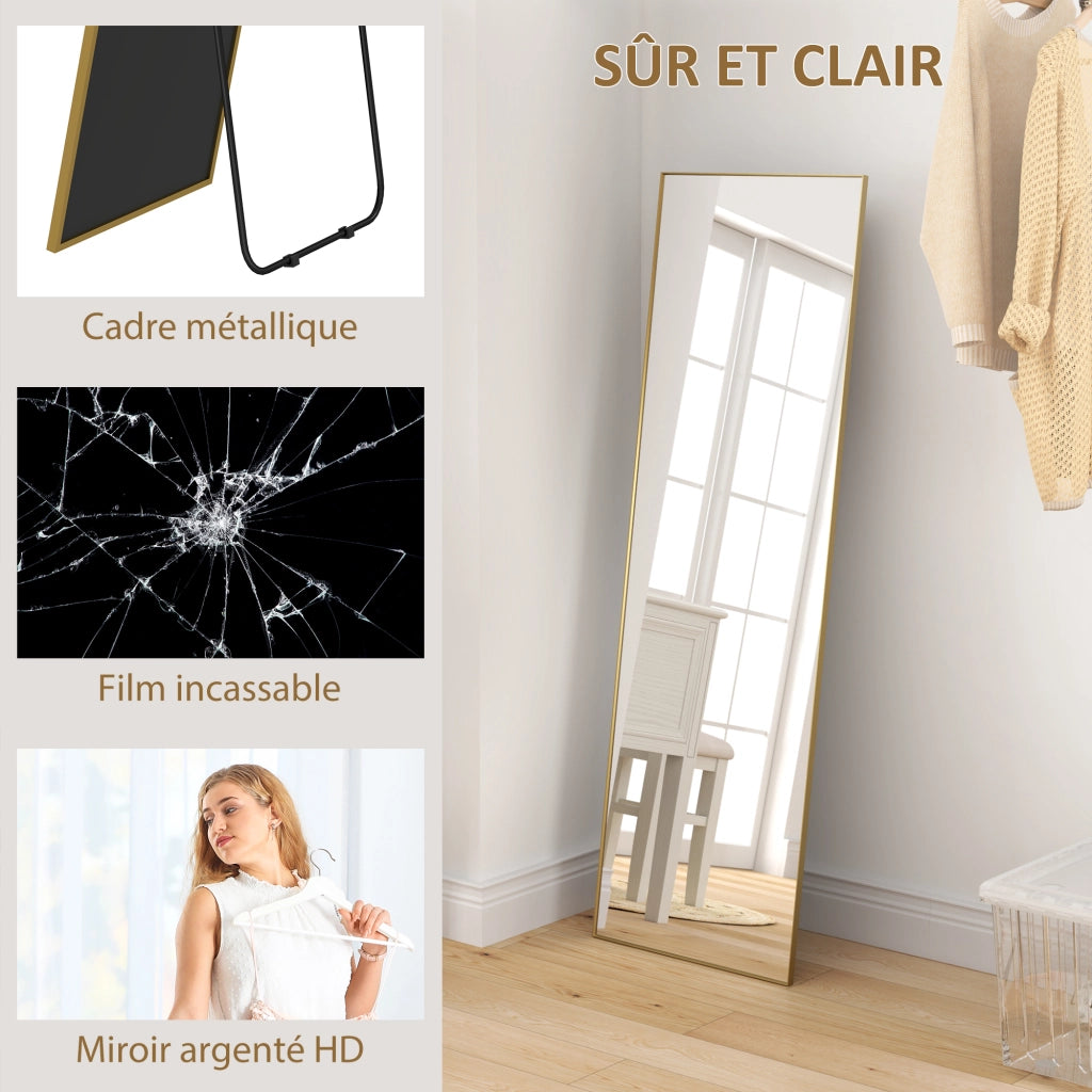 Specchio a Pieno Lunghezza ¨C Minimal ¨C Dorato 50x160 cm