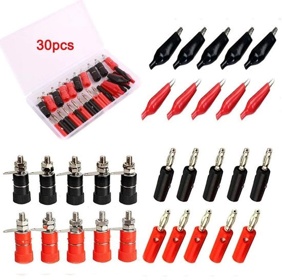 Set di Banana Plug 30 pezzi - Connettori audio e speaker 4 mm
