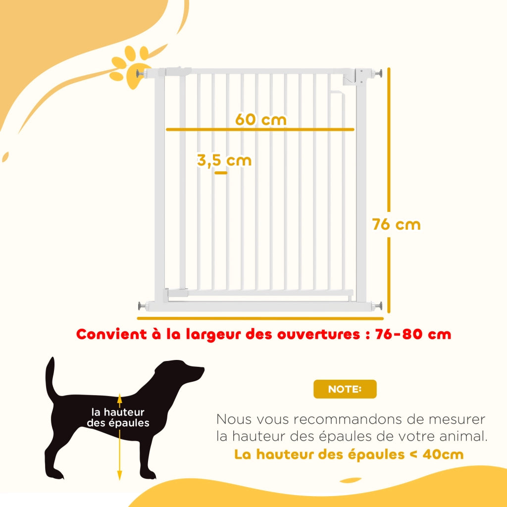 Cancelletto di sicurezza per bambini e cani ¨C Xylo ¨C 76-80 cm bianco