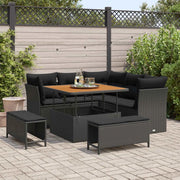 Set Divano da Giardino con cuscino con archiviazione 8 pcs Nero 3363424
