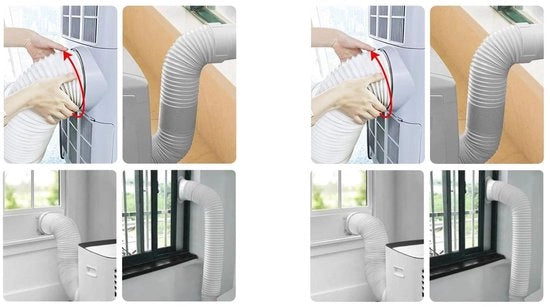 Schiaccianastri 1,5 m - Portatile - Flessibile - Per Aria Condizionata/Waschington - Ventilazione - Materiale ABS di Alta Qualità - Slango di Ventilazione