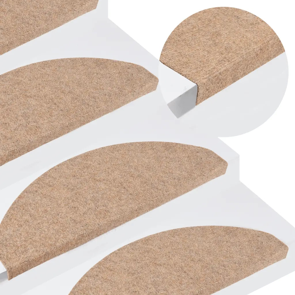 Tappetini Autoadesivi per Scale 30 pz Beige 65x22,5x3,5 cm 3365897