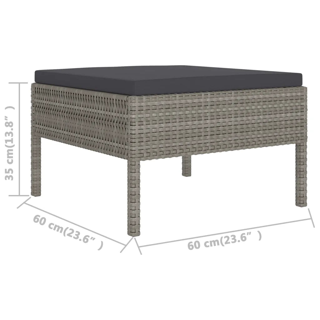 Set Divani da Giardino 2 pz con Cuscini in Polyrattan Grigio 310208