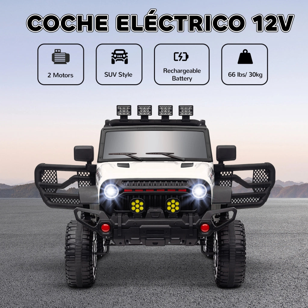 Coche Elettrico per Bambini con Telecomando e Luci LED ¨C Zephmum ¨C Bianco