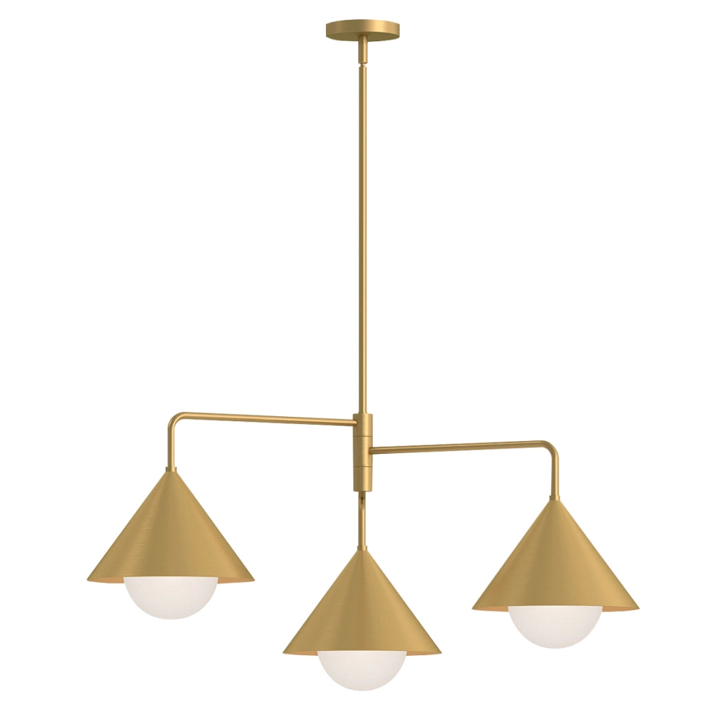 Lampada a sospensione Japandi Remyck 3 luci oro spazzolato