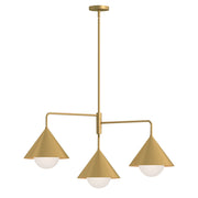 Lampada a sospensione Japandi Remyck 3 luci oro spazzolato
