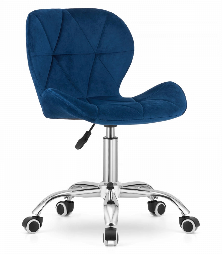 Sedia girevole ergonomica Valora AVOLA in velluto blu navy