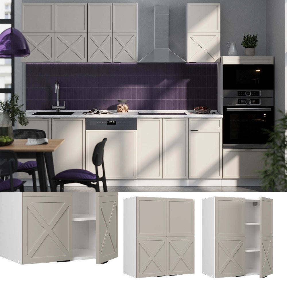 Pensile da cucina Fame-Line GrigioBeige/Bianco 60 cm Vicco