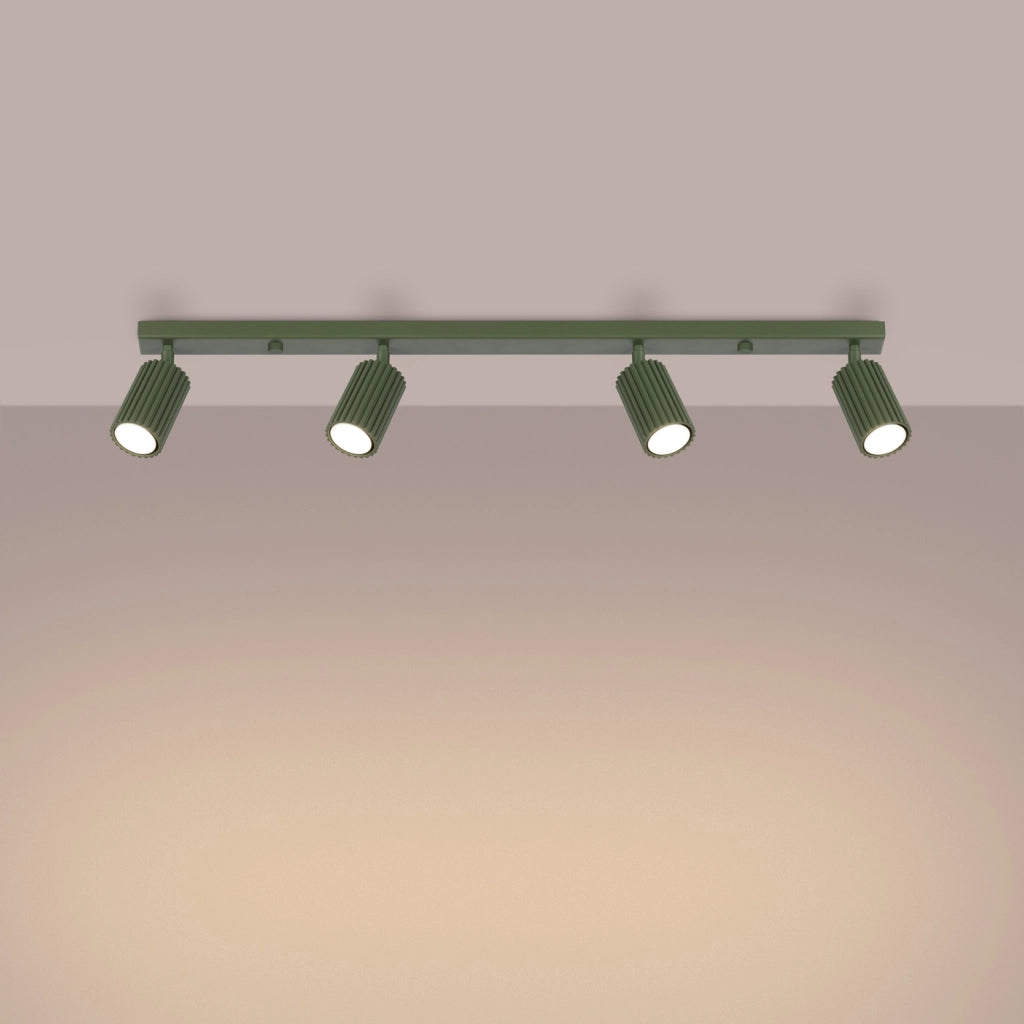 Lampada da soffitto KARBON 4L verde oliva
