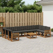 Set di divani da esterno con cuscino 11 pcs Naturale e Nero 3382260