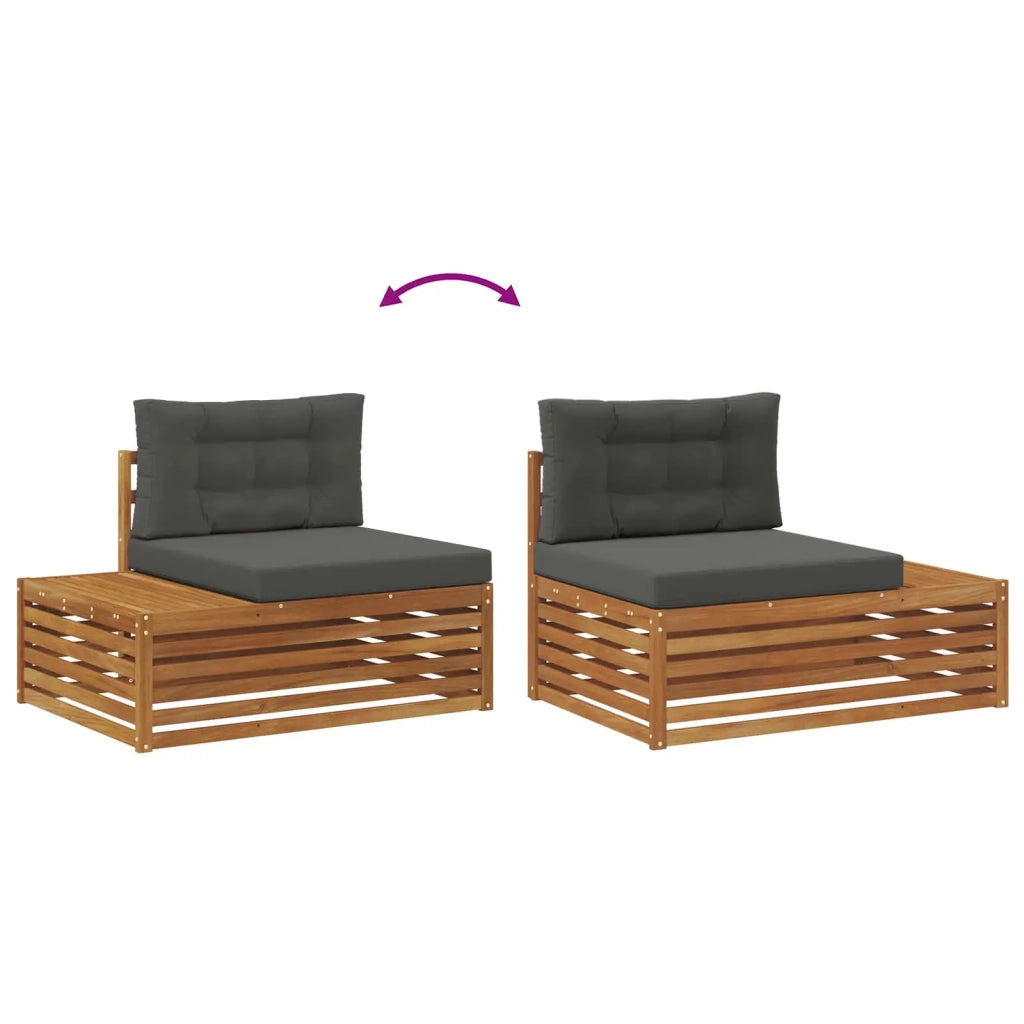 Set di divani da esterno 7 Pezzo Naturale e Antracite 3374107
