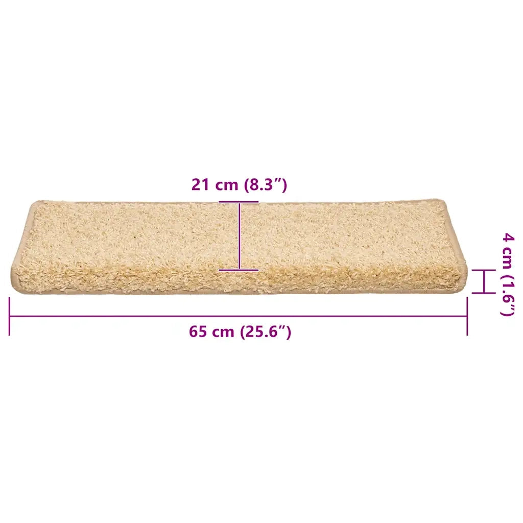 Tappetini per scale 30 pz 65x21x4 cm Crema Bordo rettangolare 3365829