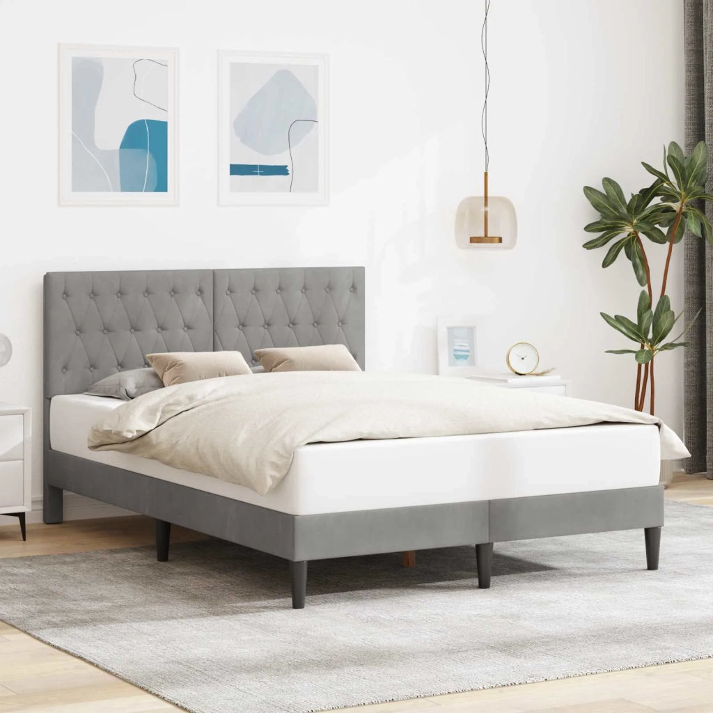 Struttura del letto-Giroletto Grigio Chiaro 120 x 190 cm Velluto 919482