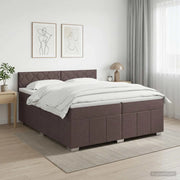 Letto box spring con materasso Marrone Scuro 200 x 200 cm 3451300