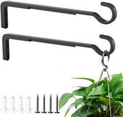 Maniglie per piante da parete - 2 pezzi - Nero - Metallo - 25,4 cm