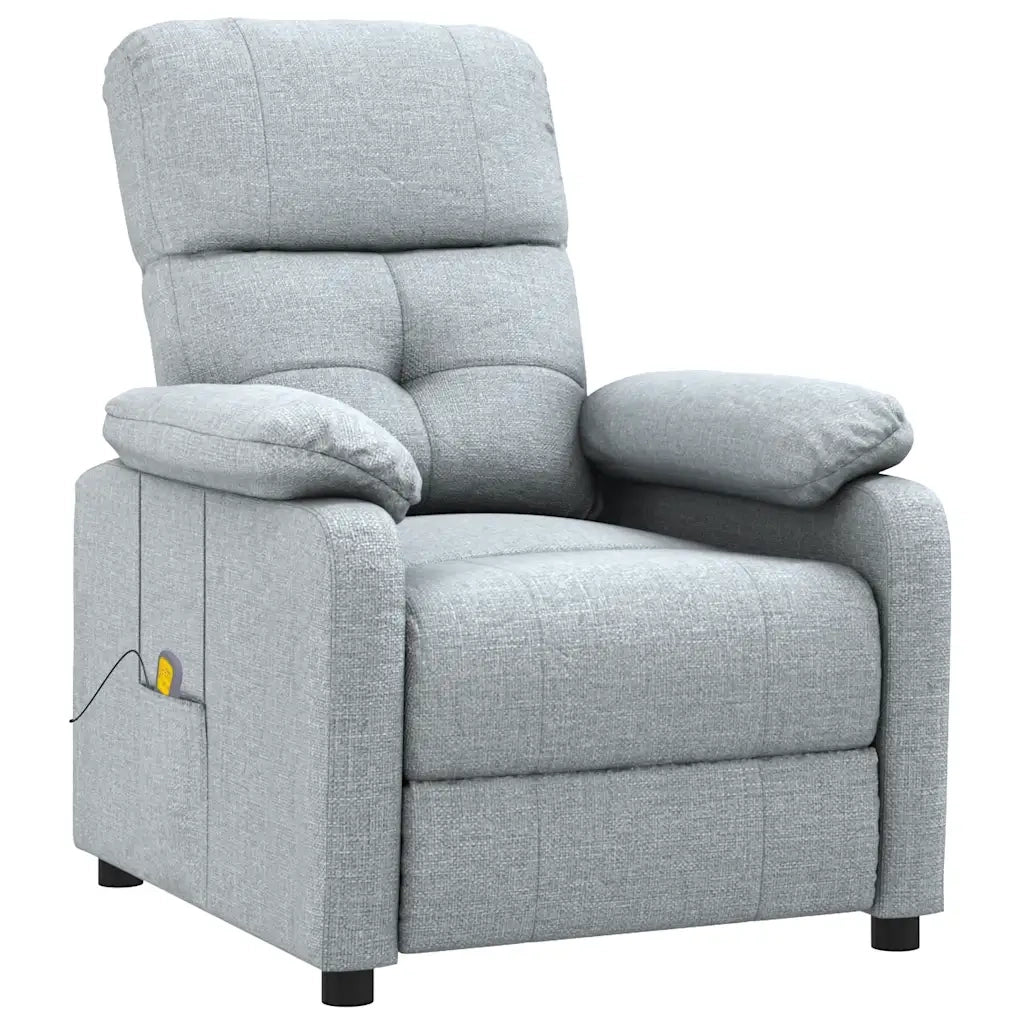 Poltrona Massaggiante in Tessuto Grigio Chiaro 289672