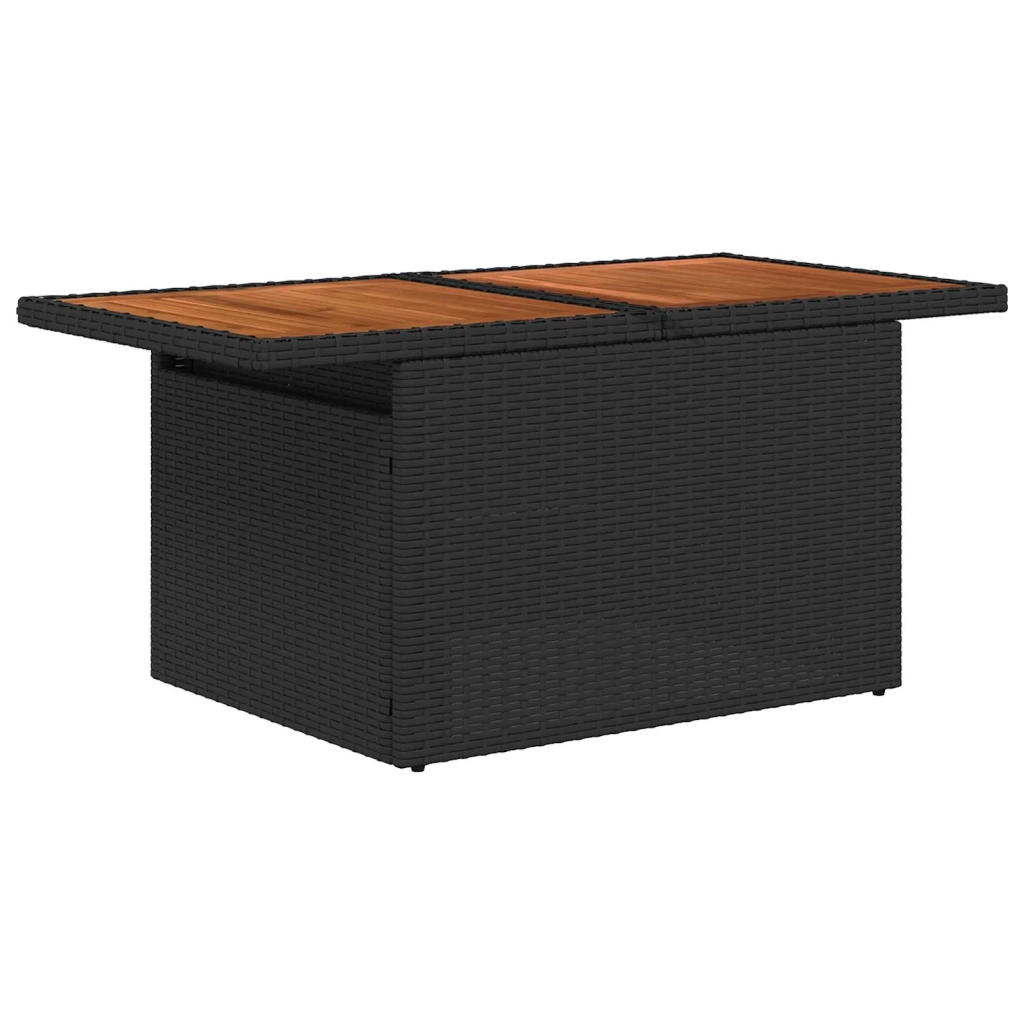 Set Divano da Giardino 7 pcs Nero polyrattan