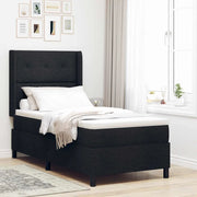 Letto a molle con materasso Nero 80 x 200 cm Tessuto