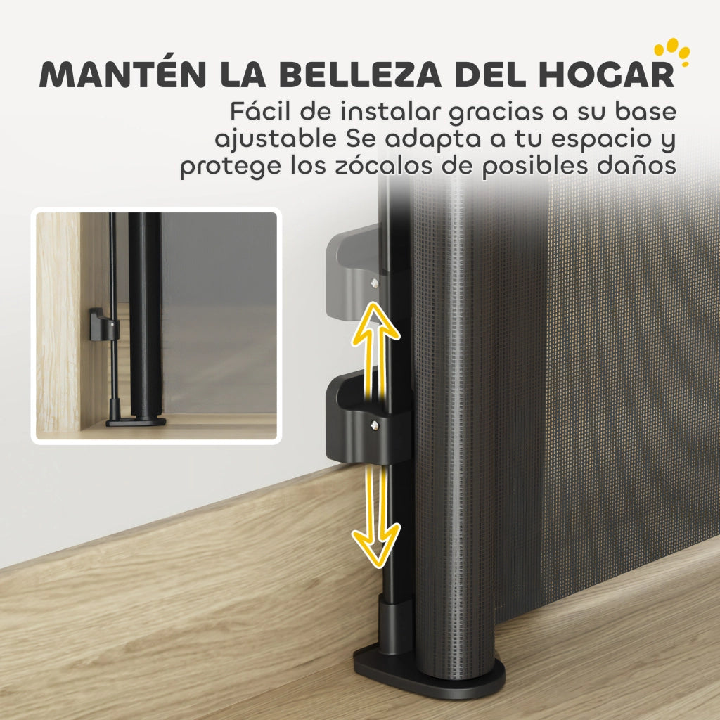Barriera per Cani Retrattile 0-140 cm ¨C zephmum ¨C Nero