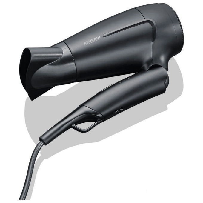 Severin HT0159 - Asciugacapelli da Viaggio Pieghevole 1600 W Compatto Nero