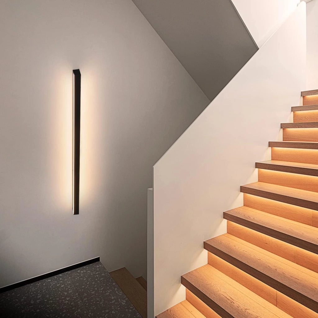 ZMH Applique da parete a LED per interni nera 100cm lampada da parete moderna 3000K per corridoio e camera da letto