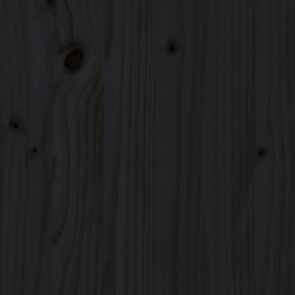 Testiera | Testata per Letto Nera 166x4x100 cm in Legno Massello di Pino