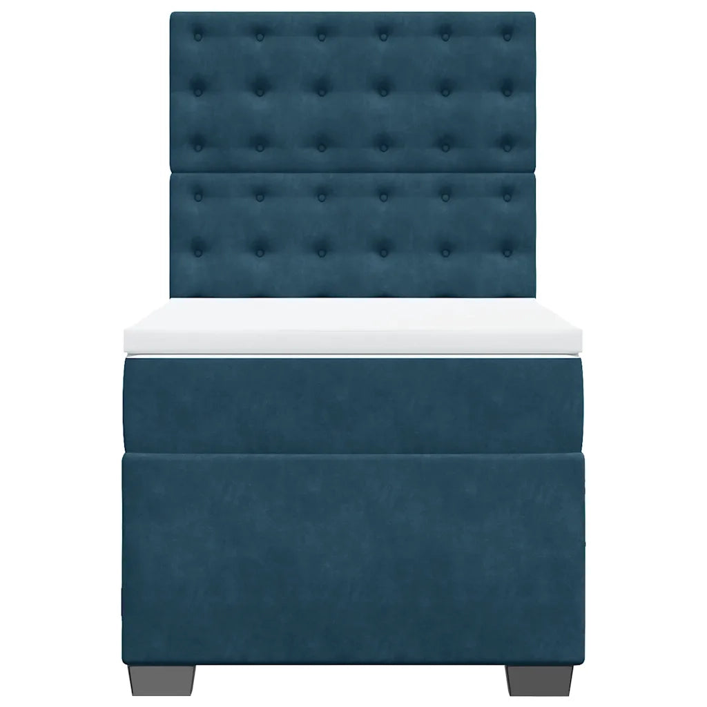 Giroletto a Molle con Materasso Blu 100x200 cm in Velluto