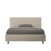BS COM Letto una piazza e mezza senza rete imbottito 130x200 microfibra sabbia