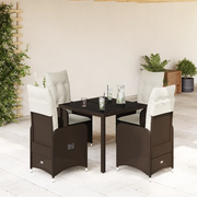Set Bistrò da Giardino 5 pz con Cuscini in Polyrattan Marrone 3277064