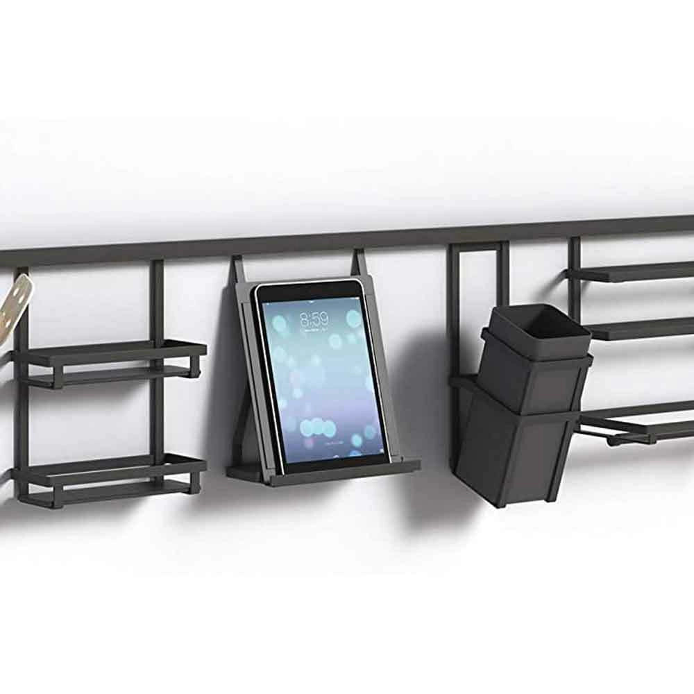 Supporto Portatablet da Appendere Porta Tablet Leggio Cucina in Acciaio Grigio