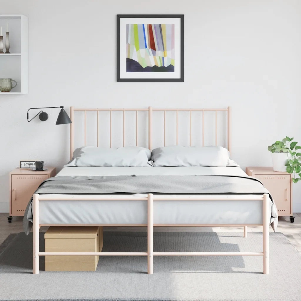 Comodini 2 pz Rosa 36x39x43,5 cm in Acciaio 846617
