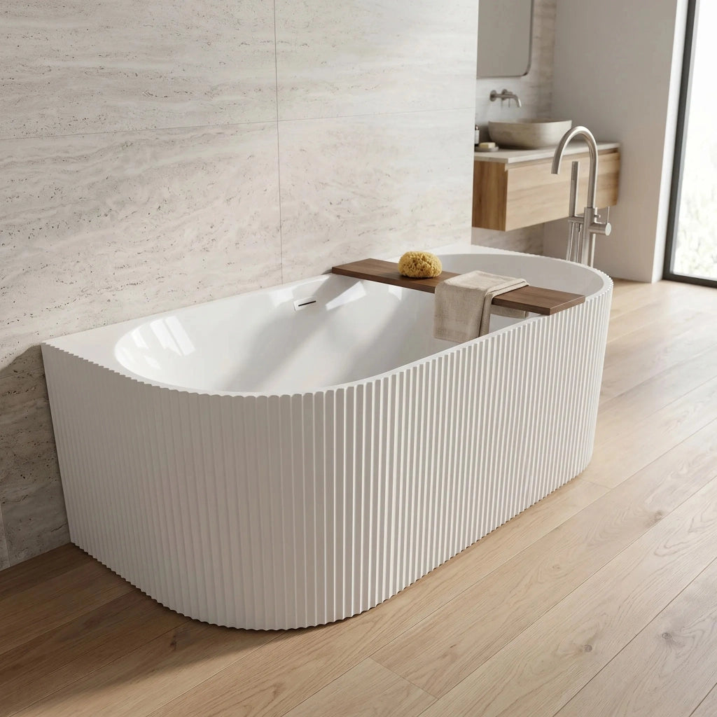 Vasca Bagno A Parete Veneta 170cm Copritappo bianco