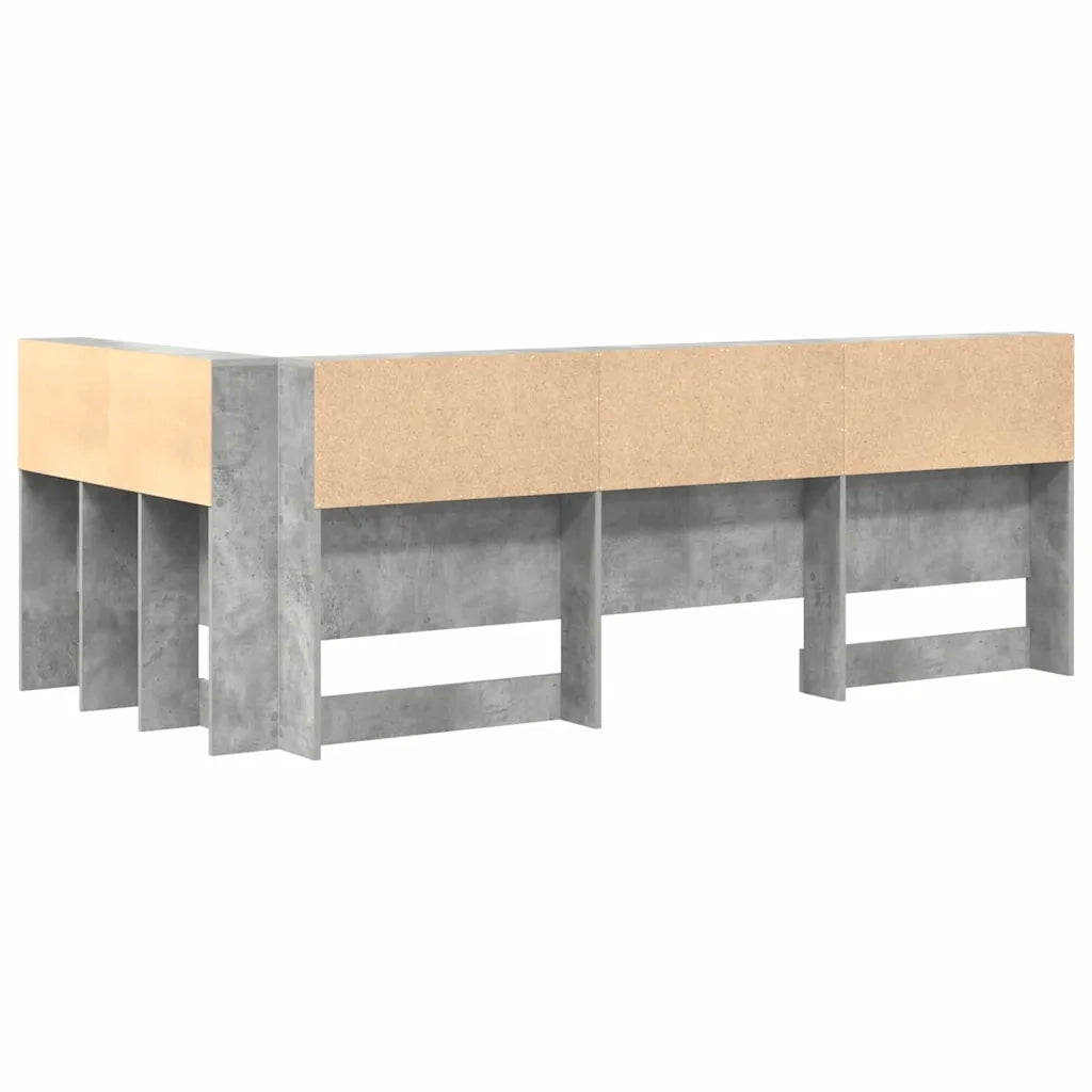 Testata contenitore Grigio cemento 90 cm Legno multistrato 3335456