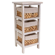 Comodino in legno bianco 25x25x57