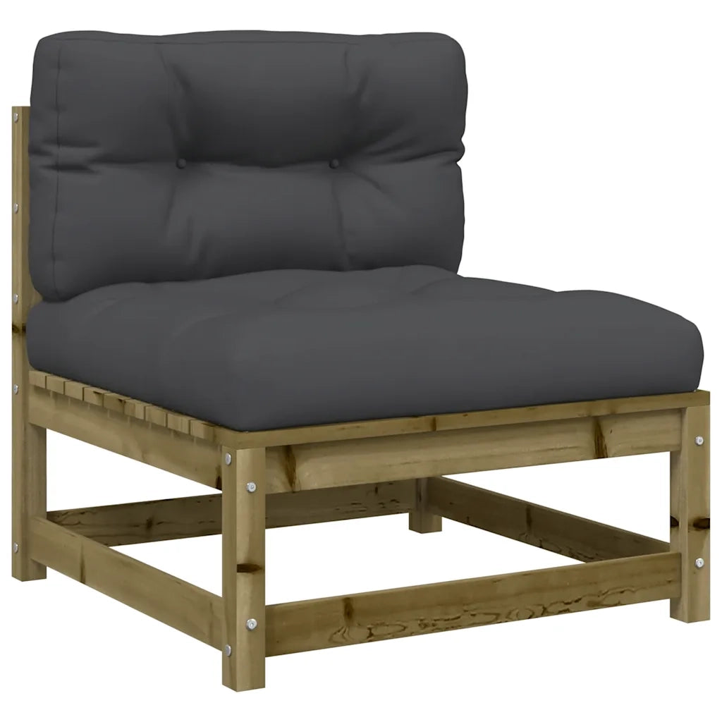 Divano da Giardino Senza Braccioli con Cuscini e Poggiapiedi-Sofa da Giardino-Divano da esterno 154575