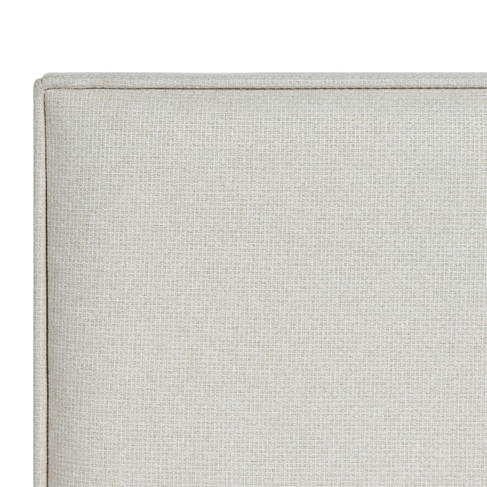 Letto matrimoniale Imbottito Tessuto bianco sporco 180 x 200 cm Con Testiera Trapuntata