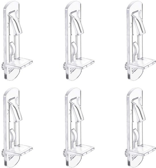 Supporto per tavole in plastica, 30 pezzi, chiusura automatica, piastrine per tavole, supporto per mobili, compatibile con tavole da 16mm, piastrine per tavole.