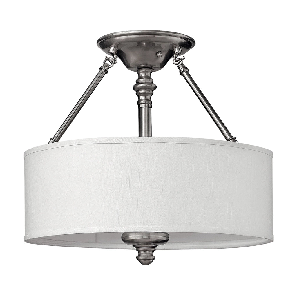 Lampada a Soffitto Industrial 3 Luci Sekhmet In Acciaio Bianco E Diffusori A Cupola