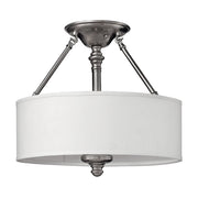Lampada a Soffitto Industrial 3 Luci Sekhmet In Acciaio Bianco E Diffusori A Cupola