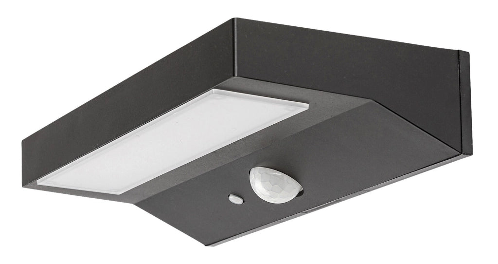 Applique solare esterna LED 6W con sensore Korana nera Rabalux