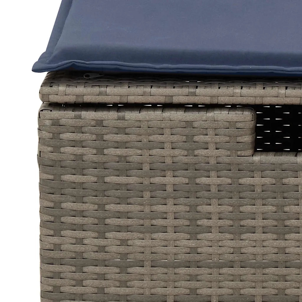Set Divani da Giardino 4 pz con Cuscini in Polyrattan Grigio 3325657