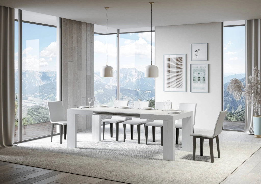 Tavolo Allungabile 120/380x90 cm Roxell Bianco Frassino