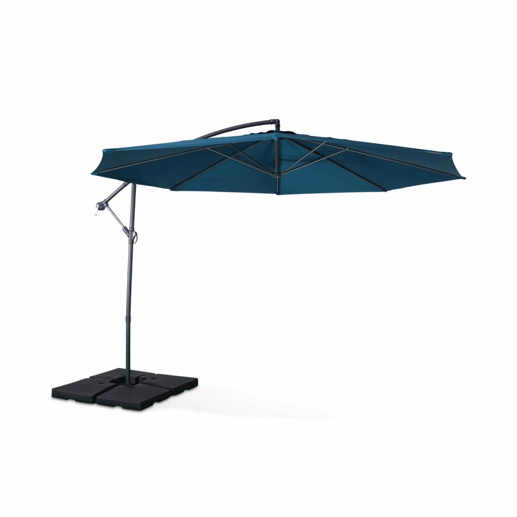 Ombrellone rotondo eccentrico, ø3,5m, blu