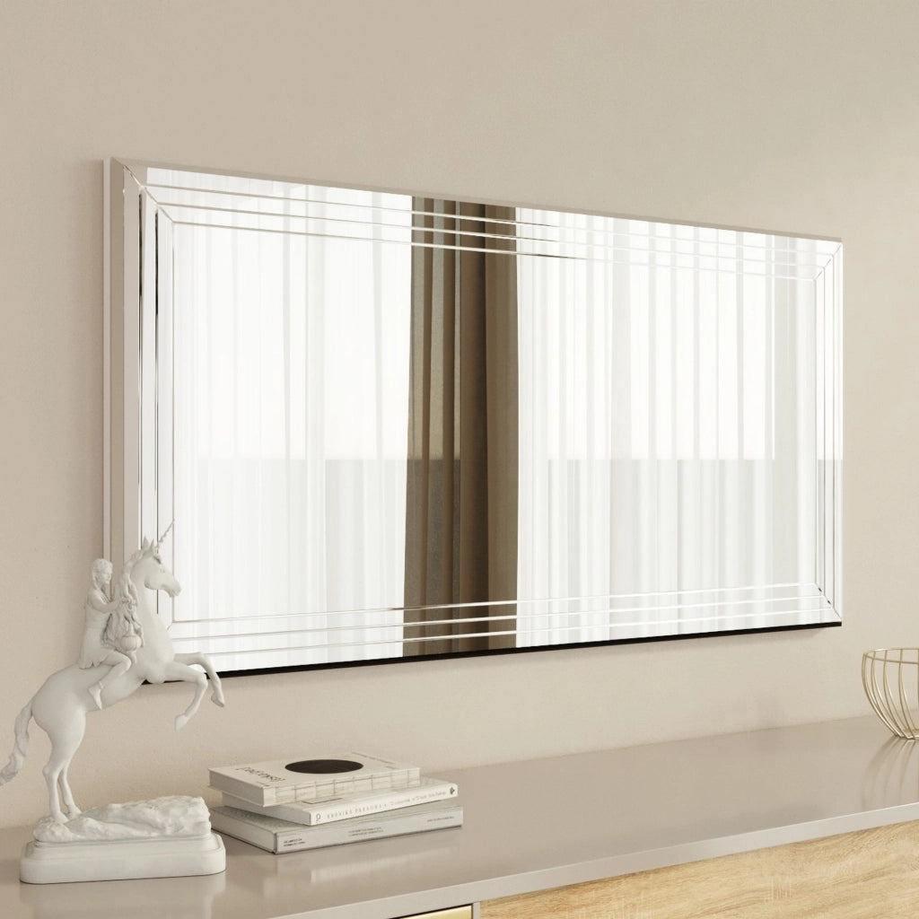 Roure, Specchio Forma Rettangolare, 60x120h cm Bianco